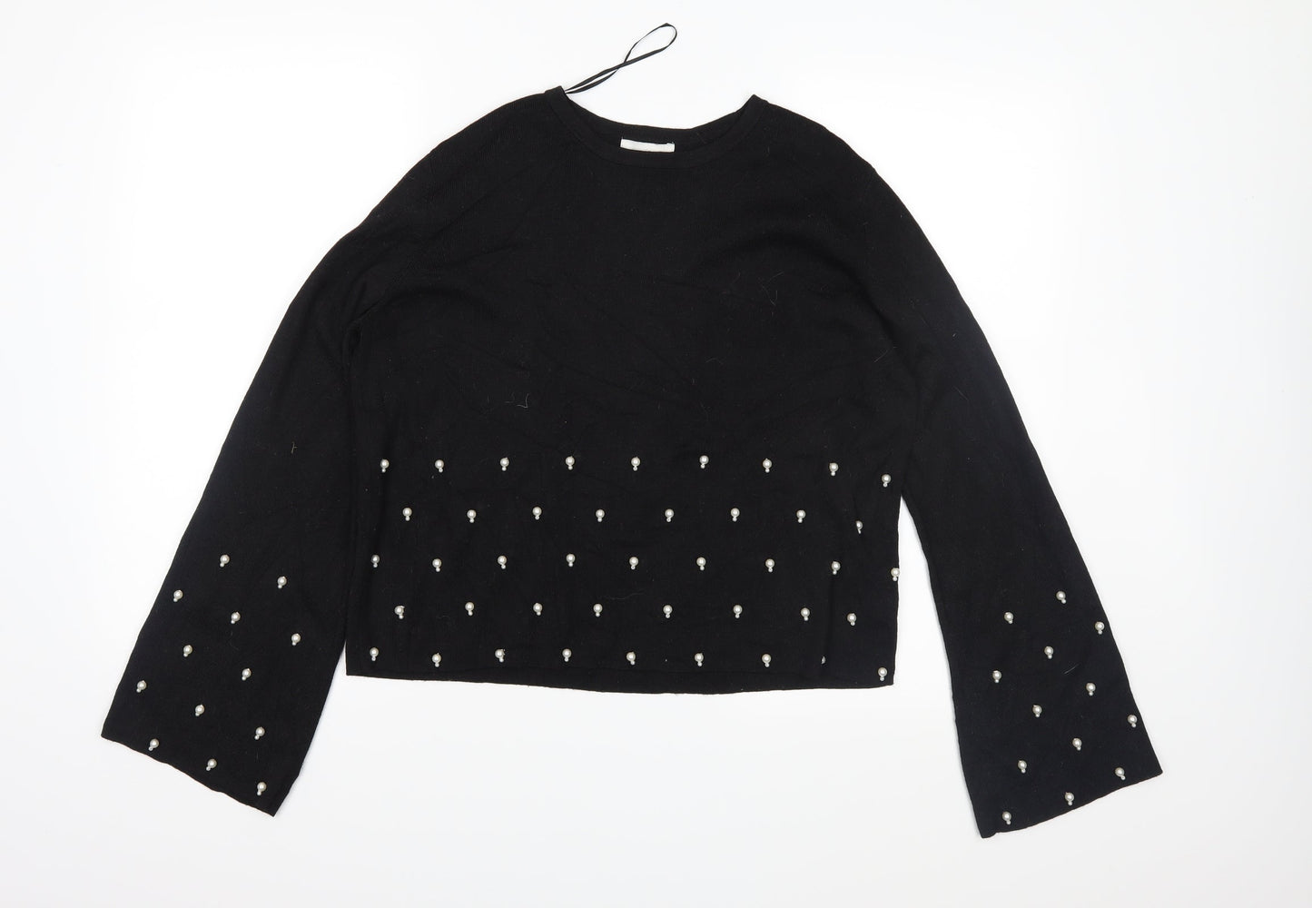 H&M Womens Black  Knit Pullover Jumper Size S