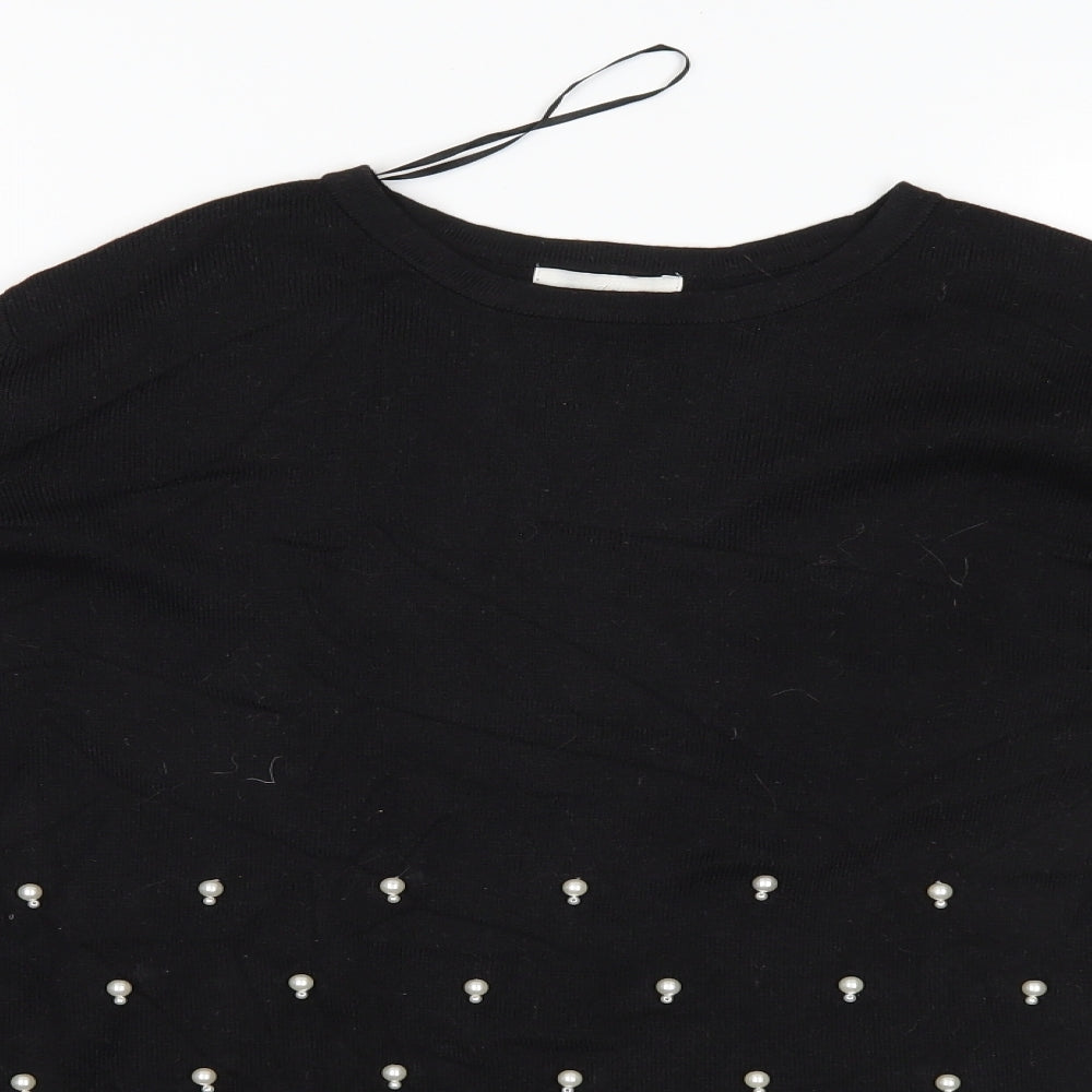 H&M Womens Black  Knit Pullover Jumper Size S