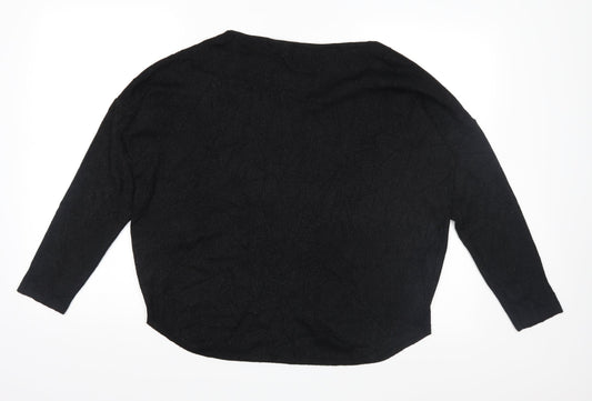 J&S Millenium Womens Black  Knit Pullover Jumper Size L