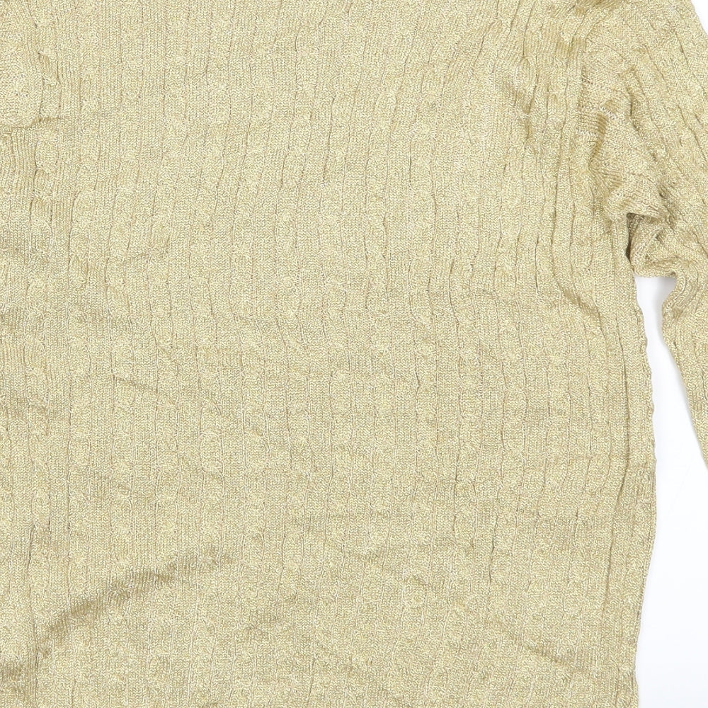 Jumper Womens Gold  Knit Pullover Jumper Size M