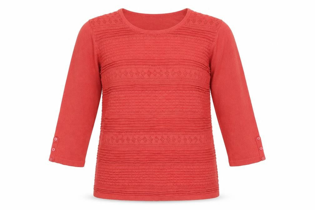 Front view of ISLE women’s pink jumper, size M