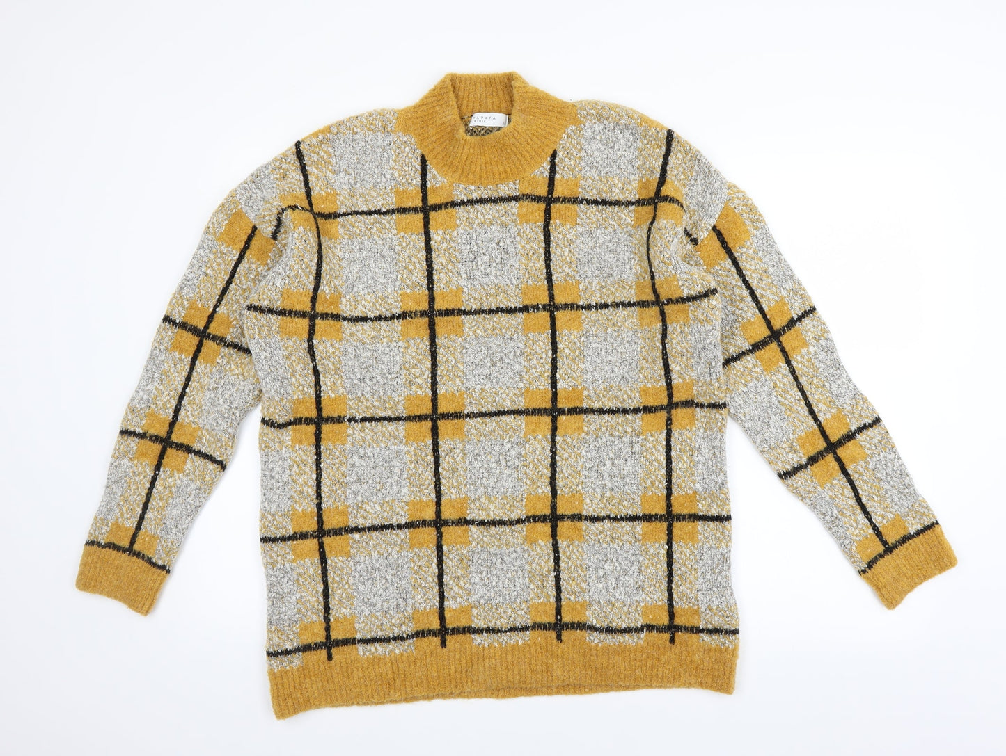 Matalan Womens Yellow Plaid  Pullover Jumper Size L
