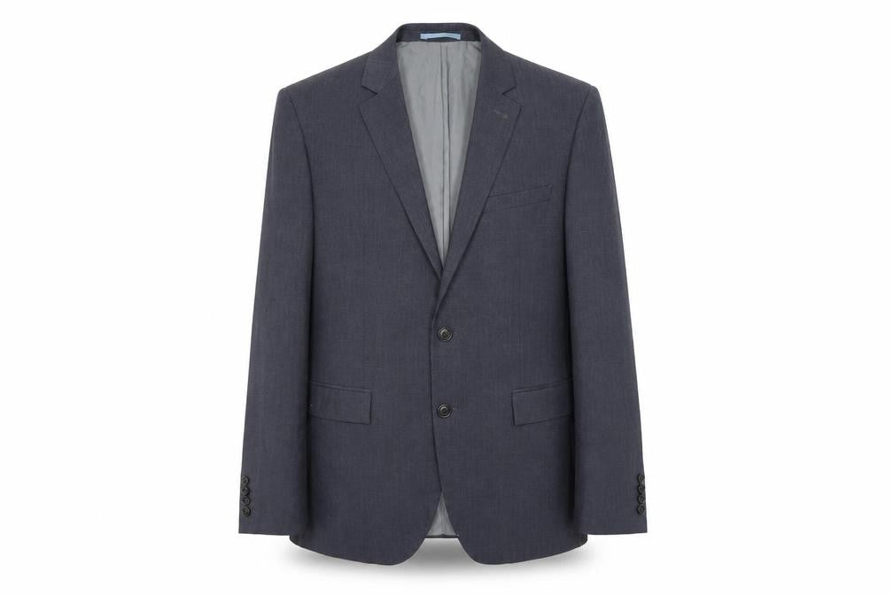 Front view of Cedarwood State men’s blue jacket suit jacket, size 38