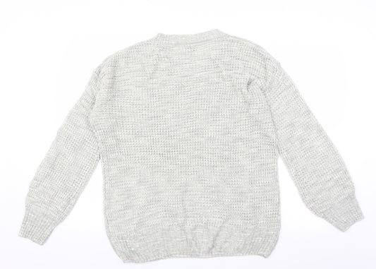 Matalan Womens Grey   Pullover Jumper Size L  - ribbon detail
