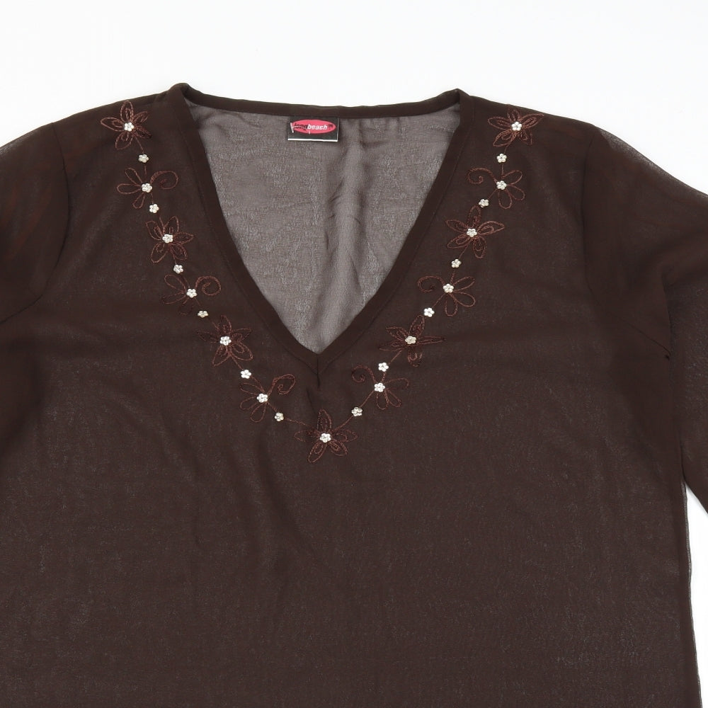 long beach Womens Brown   Shift  Size M  - sheer beach cover up