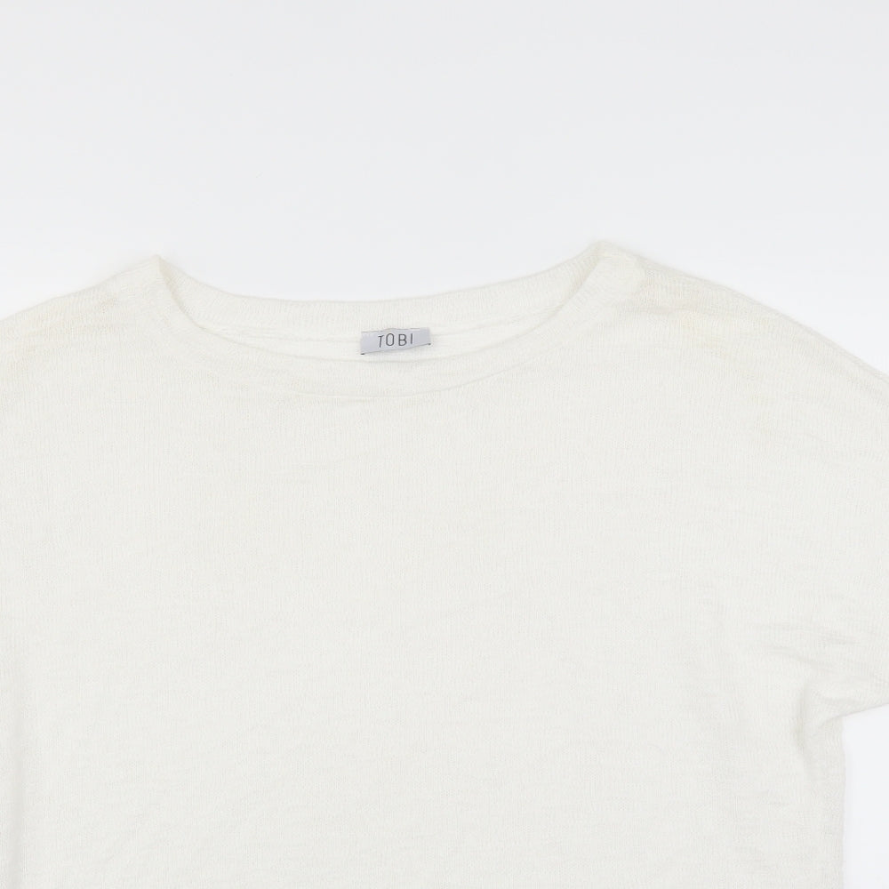 Tobi Womens White   Pullover Jumper Size S