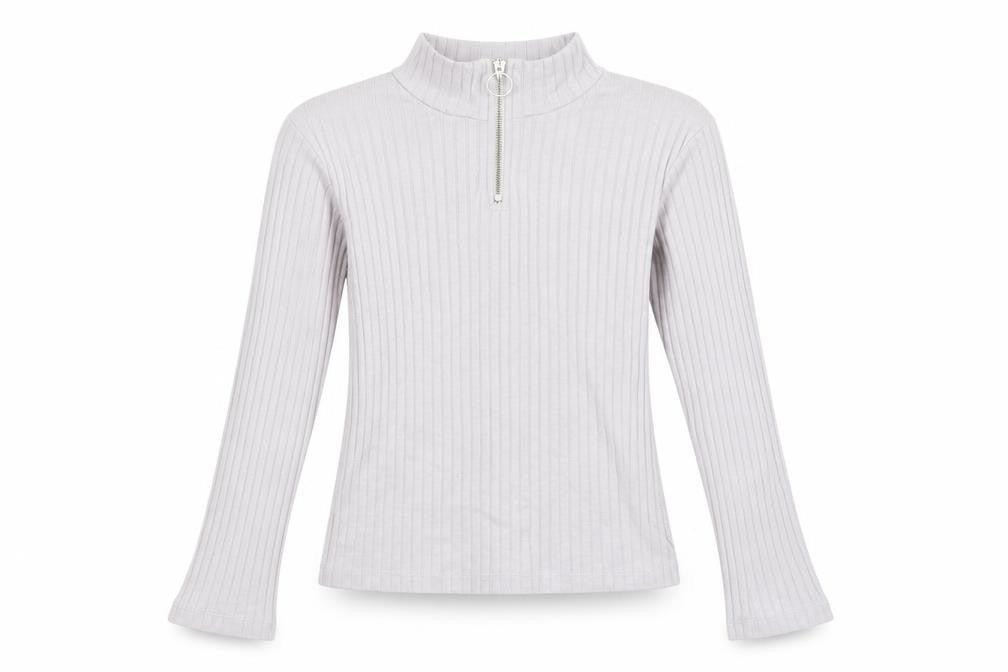 Front view of Select girls’ grey basic t-shirt, size 11-12, years