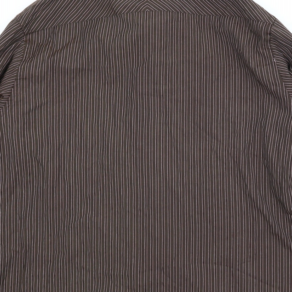 Vintage Mens Brown Striped   T-Shirt Size 2XL