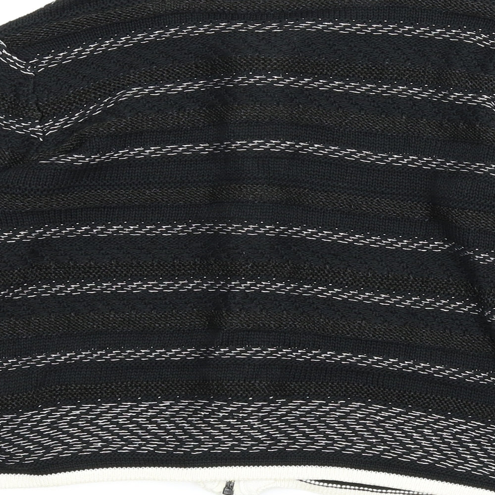M&S Womens Black   Full Zip Jumper Size 8