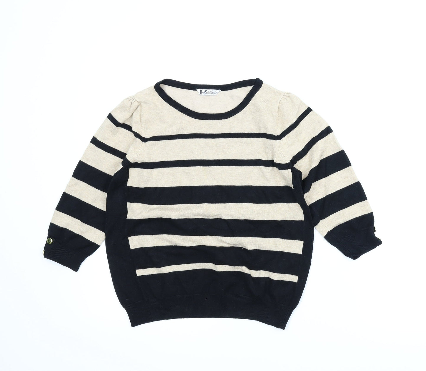BHS Womens Beige Striped  Pullover Jumper Size 12