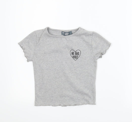 Denim Co Girls Grey   Basic T-Shirt Size 9-10 Years