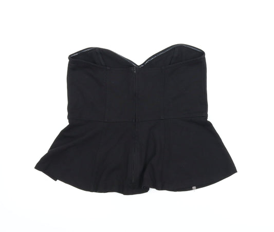 H&M Womens Black   Cropped Blouse Size M