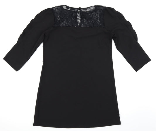 the vanity room Womens Black Floral  Fit & Flare  Size 38