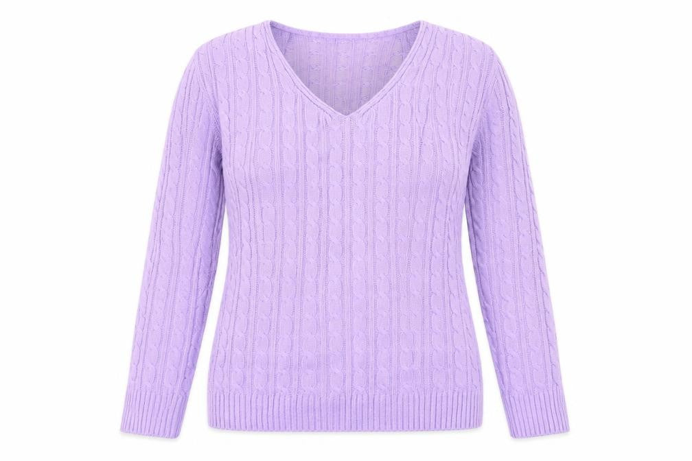 Front view of Envy women’s purple jumper, size M