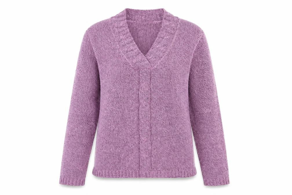 Front view of Pure & Natural women’s purple jumper, size M