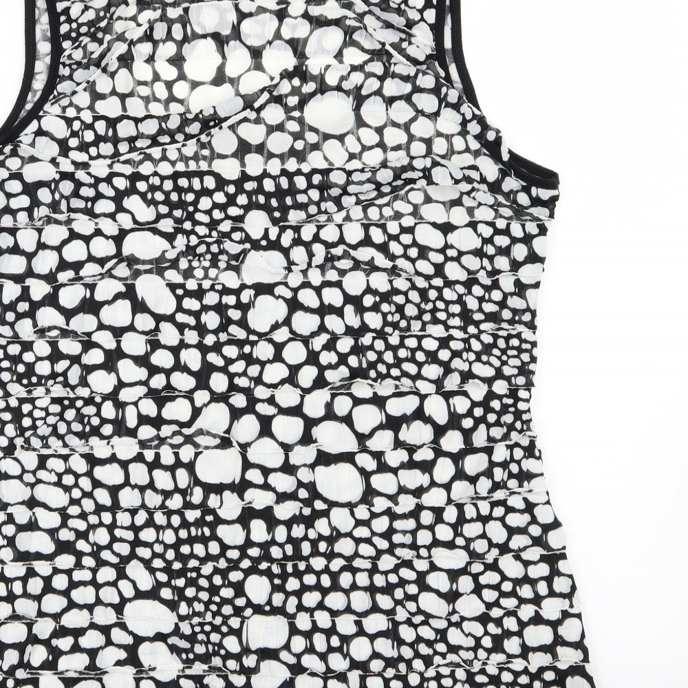 CMD Womens Black Polka Dot  Basic Tank Size 16  - Ruffle