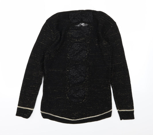 Pussycat London Womens Black  Knit Pullover Jumper One Size