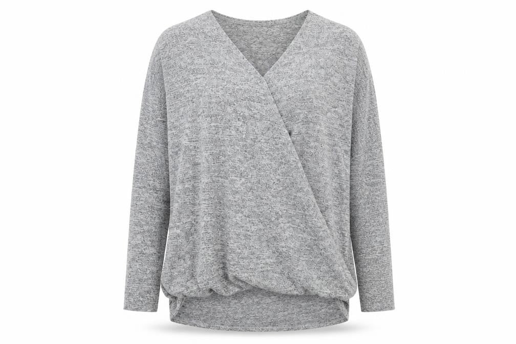 Front view of B.YOU women’s grey jumper, size UK 12