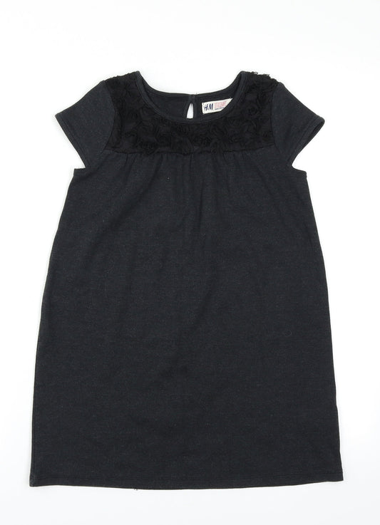 H&M Girls Black   Basic Tank Size 5-6 Years