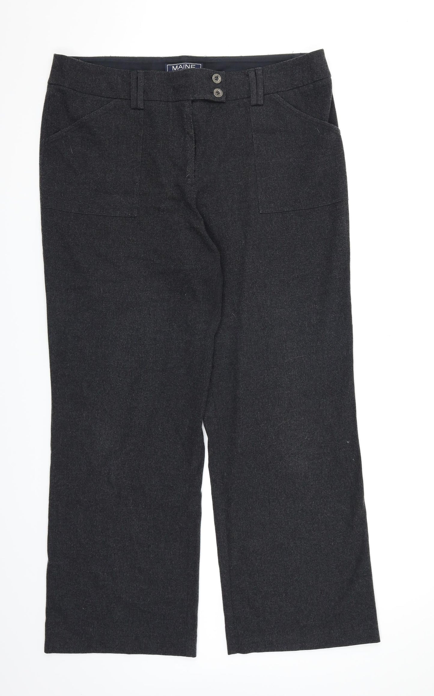 Debenhams Womens Grey   Dress Pants Trousers Size 14 L26 in