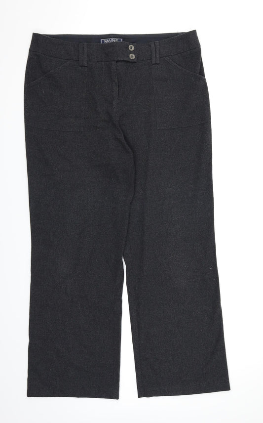 Debenhams Womens Grey   Dress Pants Trousers Size 14 L26 in