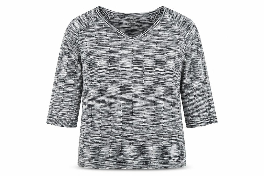 Front view of Dana Buchman women’s grey rayon jumper, size L