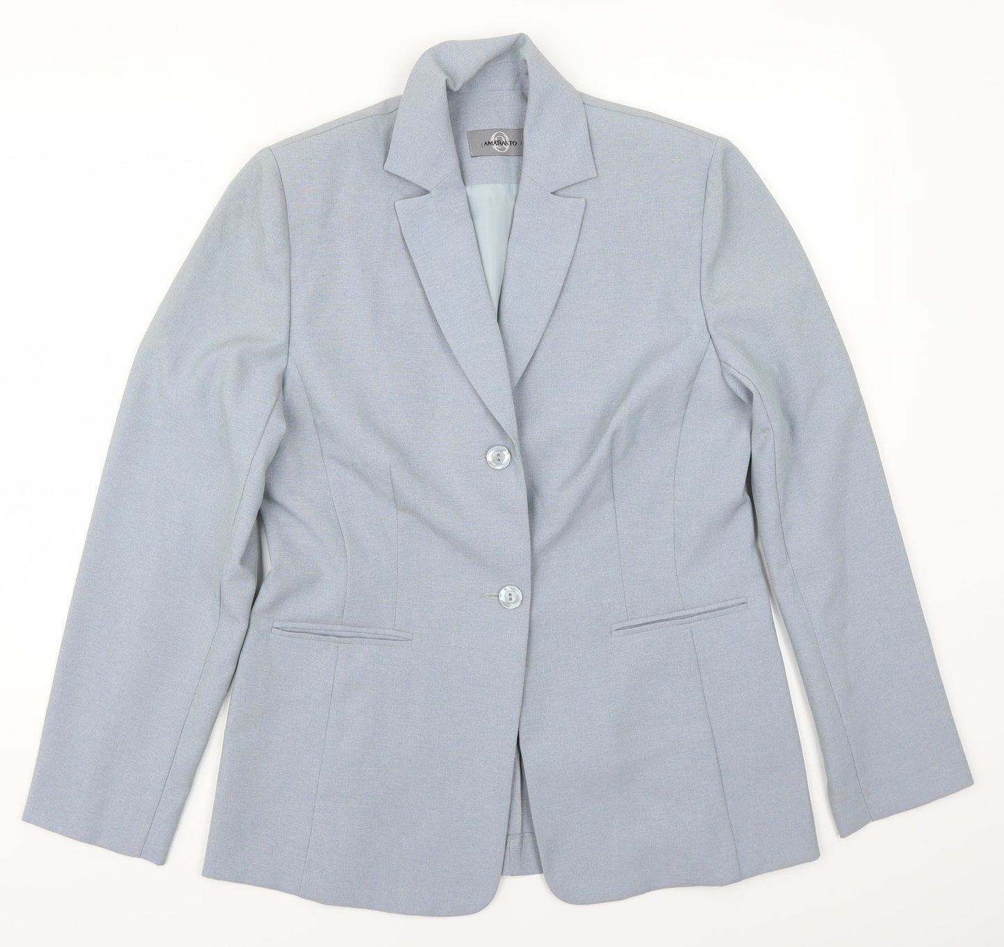 AMARANTO Womens Blue   Jacket Suit Jacket Size 12