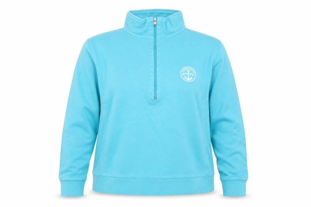 Front view of Fundy Resort women’s blue pullover sweatshirt, size XL