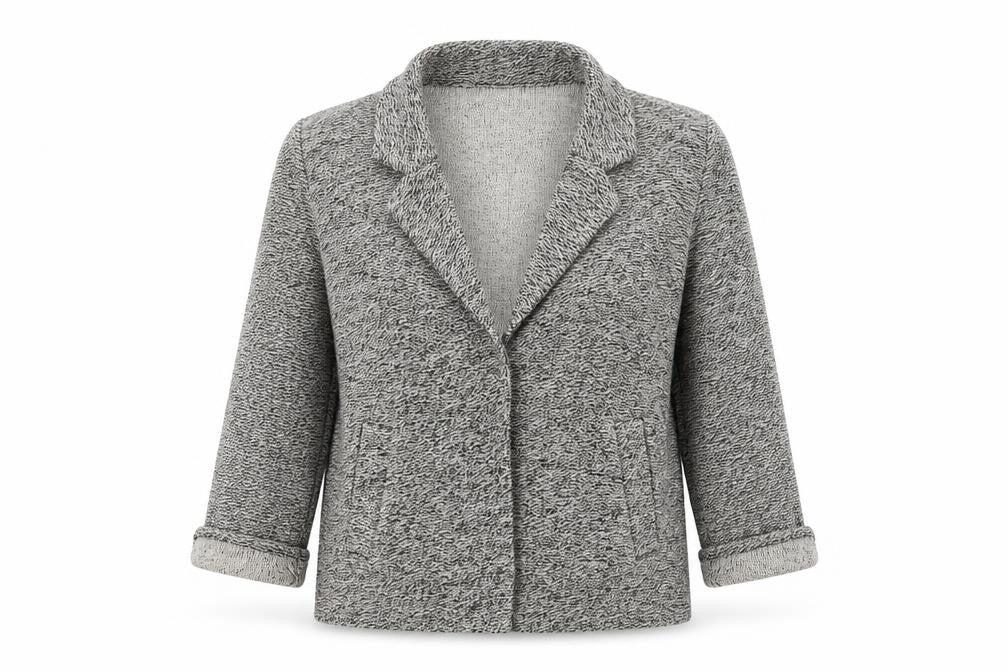 Front view of George women’s grey jacket blazer, size UK 12