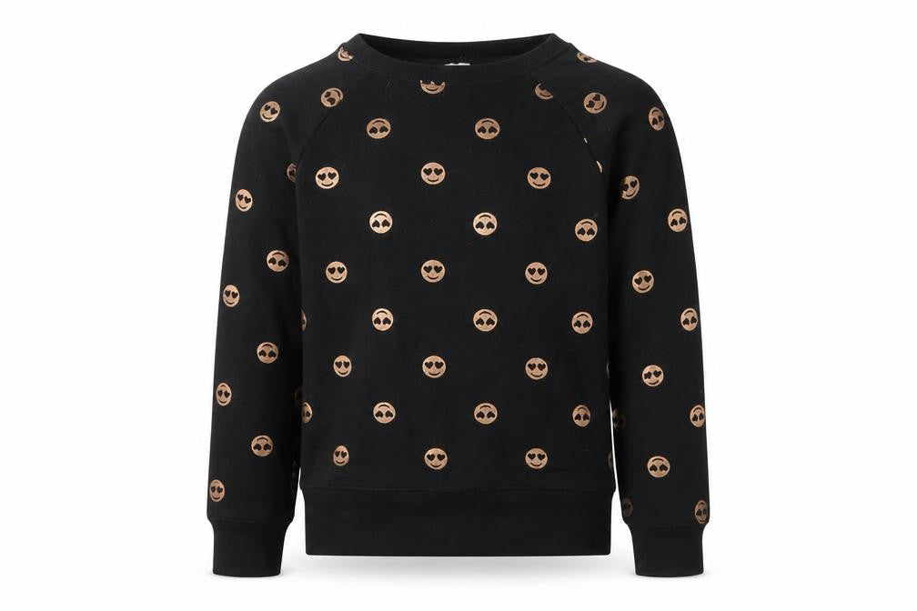Front view of Athletic girls’ black pullover sweatshirt, size 7, years