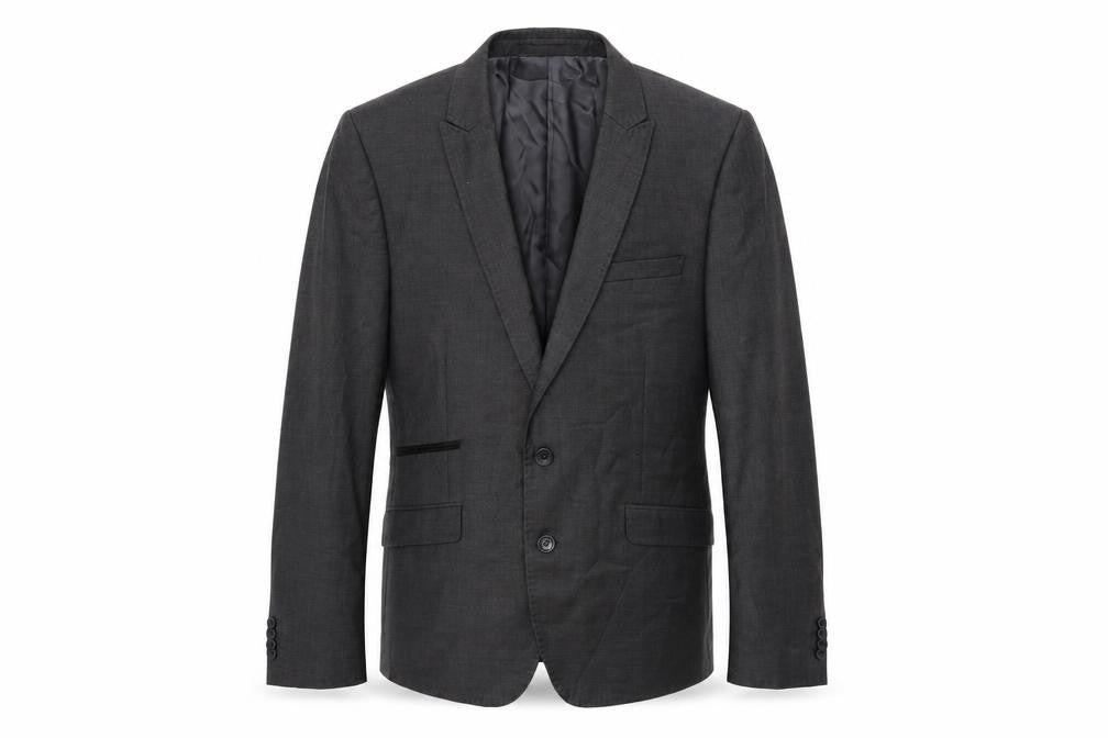 Front view of Preworn men’s grey jacket suit jacket, size 38