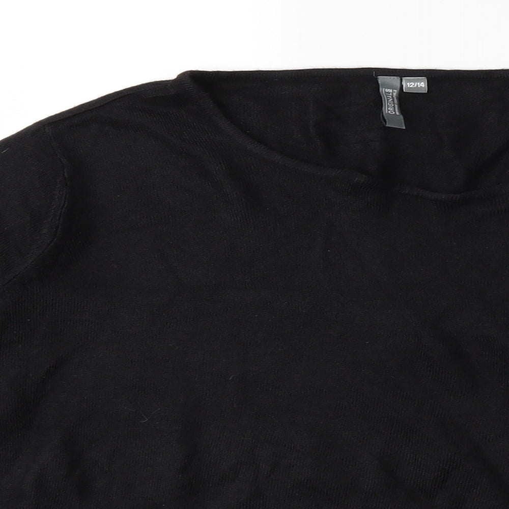 Wardrobe Essentials Womens Black  Knit Pullover Jumper Size 12