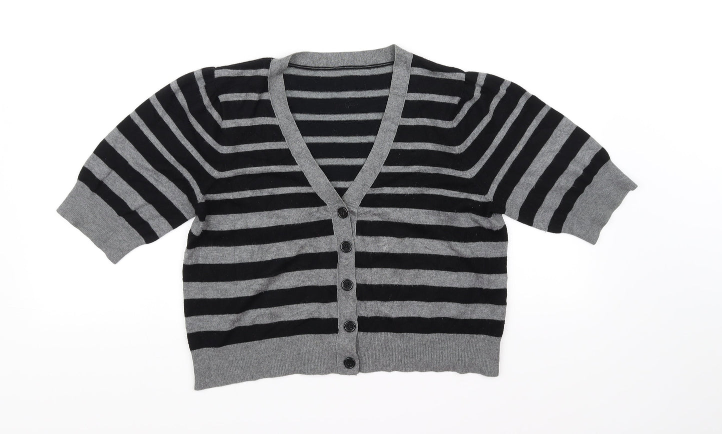 BHS Womens Grey Striped  Pullover Jumper Size 12