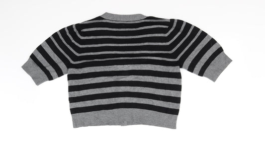 BHS Womens Grey Striped  Pullover Jumper Size 12
