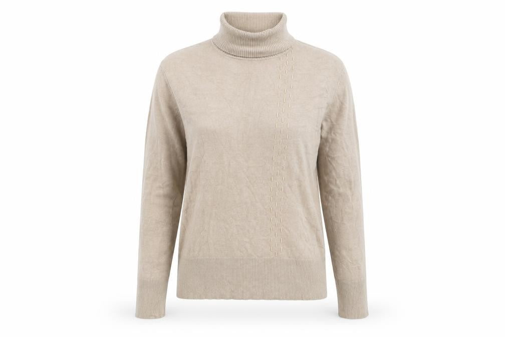 Front view of Klass women’s beige jumper, size L