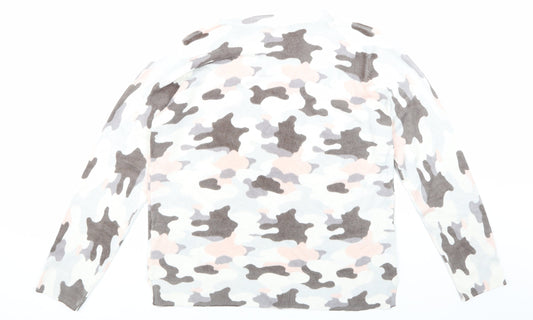 Marks & Spencers Womens White Camouflage  Pullover Jumper Size 14