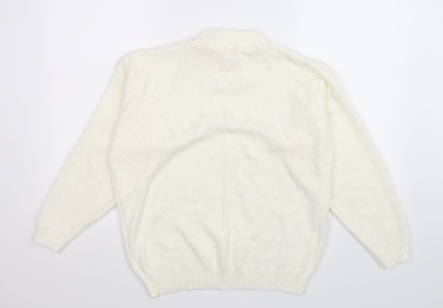 In Stitches Womens White  Knit Pullover Jumper Size 18