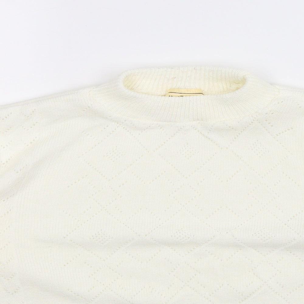 In Stitches Womens White  Knit Pullover Jumper Size 18