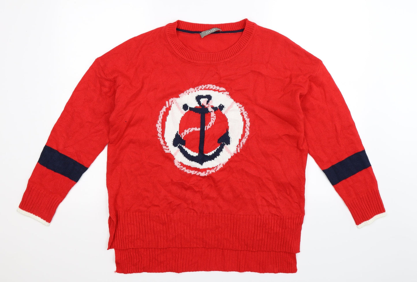Oasis Womens Red  Knit Pullover Jumper Size S  - o