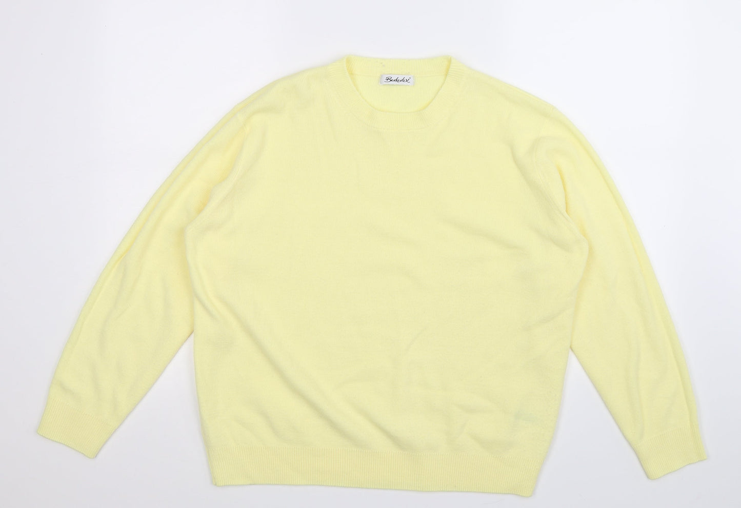 Berkertex Womens Yellow  Knit Pullover Jumper Size 16