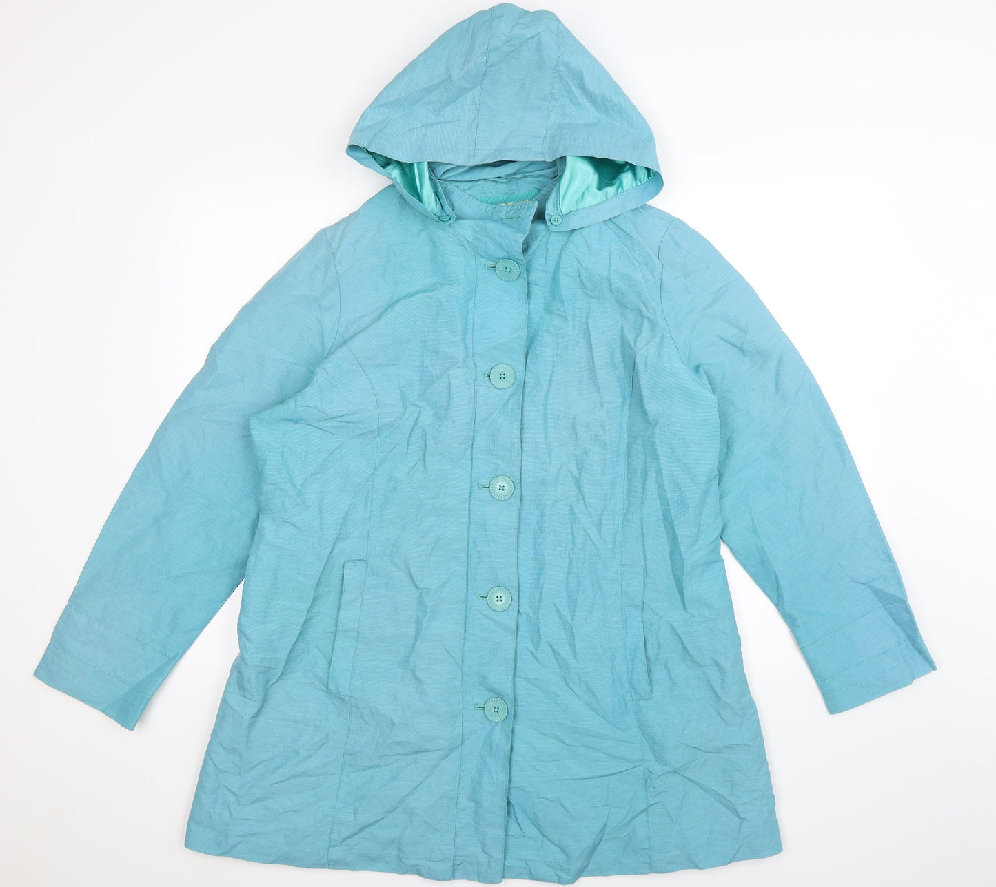 Per Una Womens Blue   Rain Coat Coat Size 12