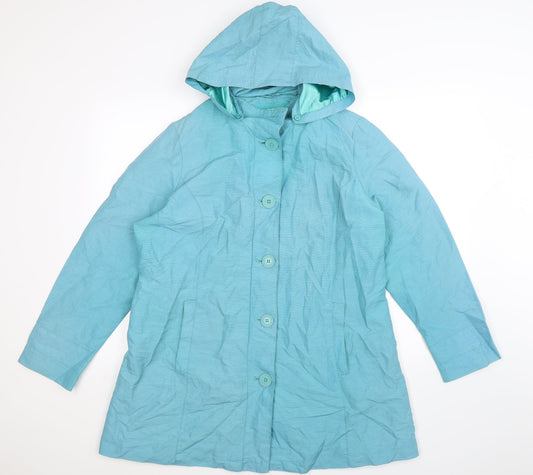 Per Una Womens Blue   Rain Coat Coat Size 12