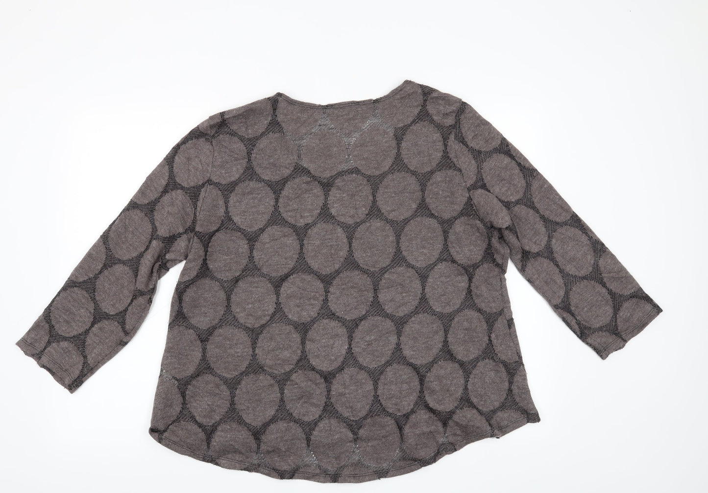 Saloos Womens Brown Geometric  Pullover Jumper Size 22