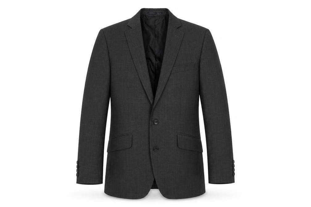 Front view of F&F men’s grey jacket suit jacket, size 36