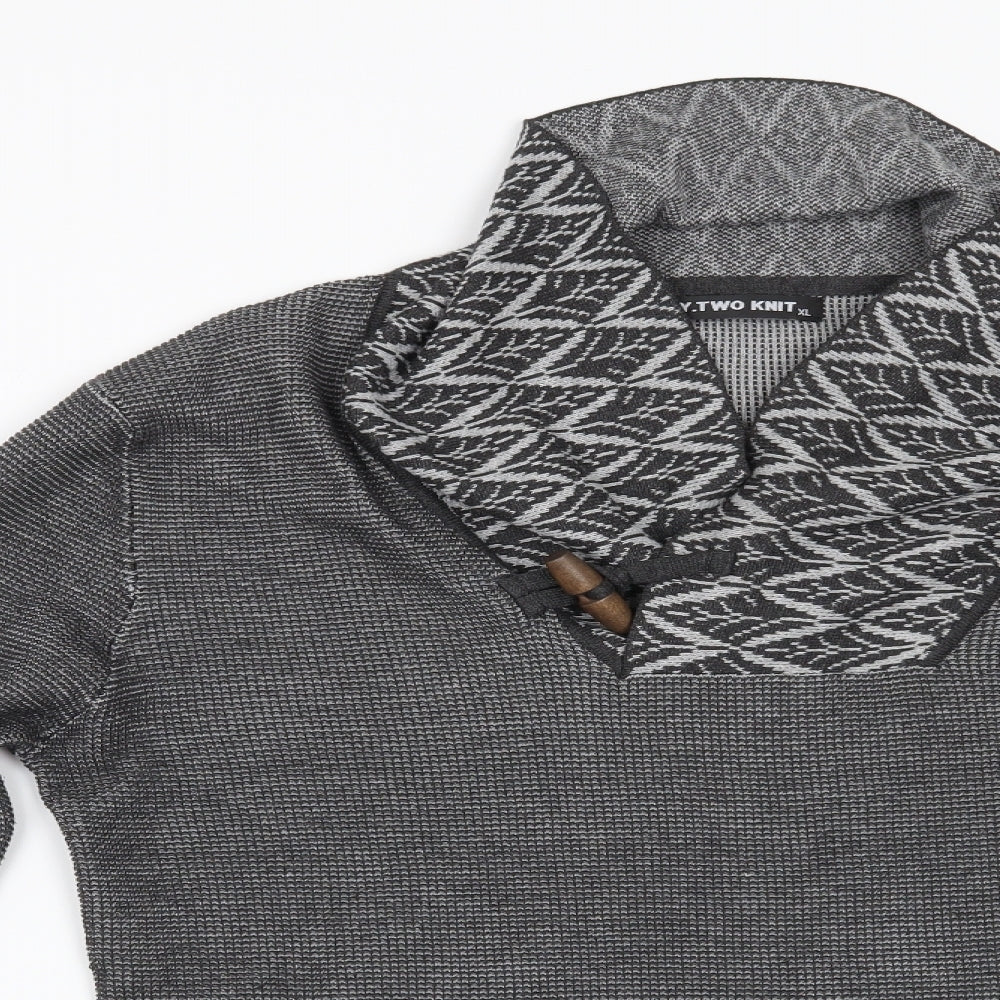 Preworn Womens Grey Geometric  Pullover Jumper Size XL