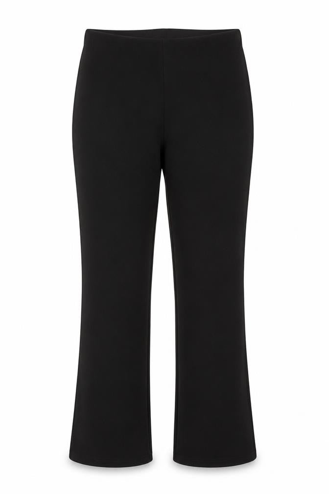 Front view of Preworn women’s black trousers, size UK 14, 30-inch leg