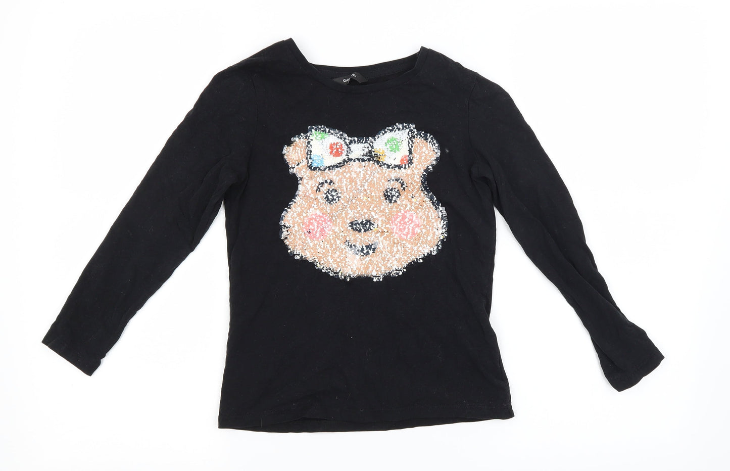 George Boys Black   Basic T-Shirt Size 7-8 Years