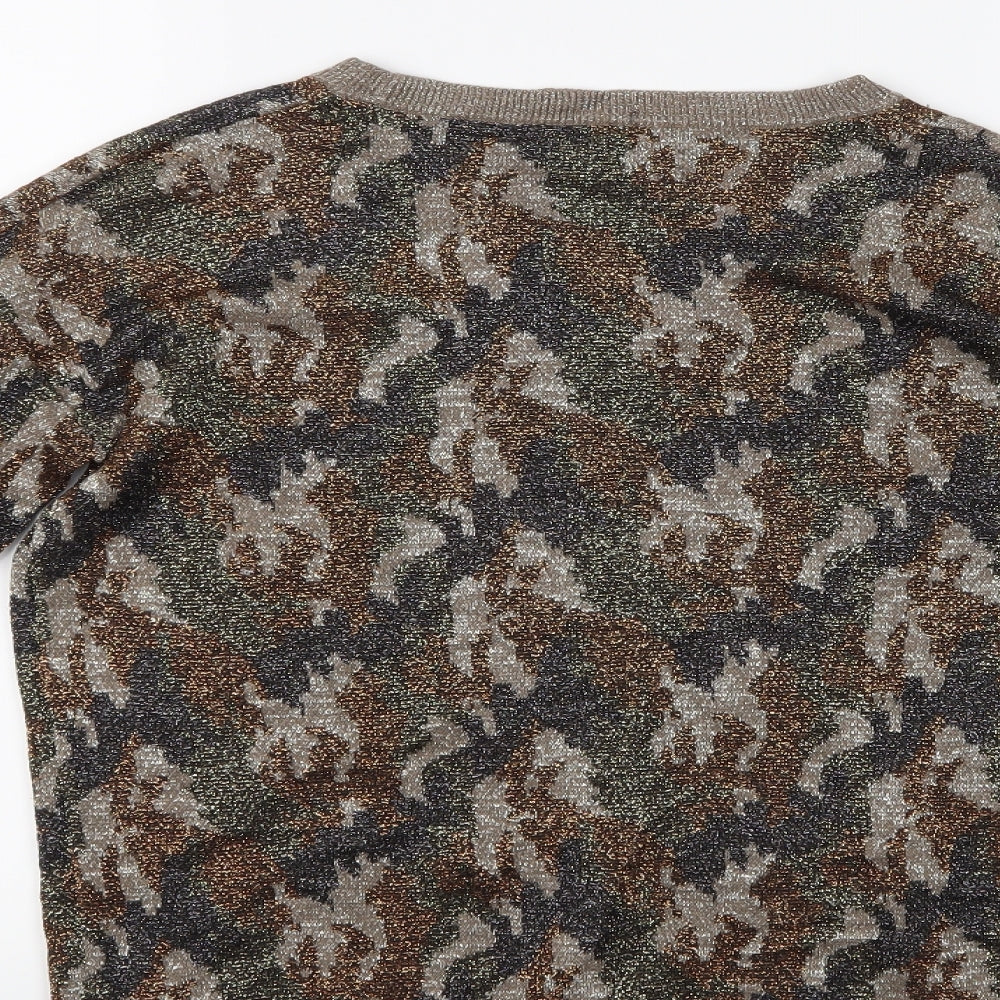 NEXT Womens Multicoloured Geometric  Pullover Jumper Size 12  - Glittery