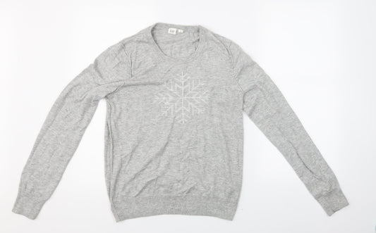 Gap Womens Grey   Pullover Jumper Size M  - Snowflake