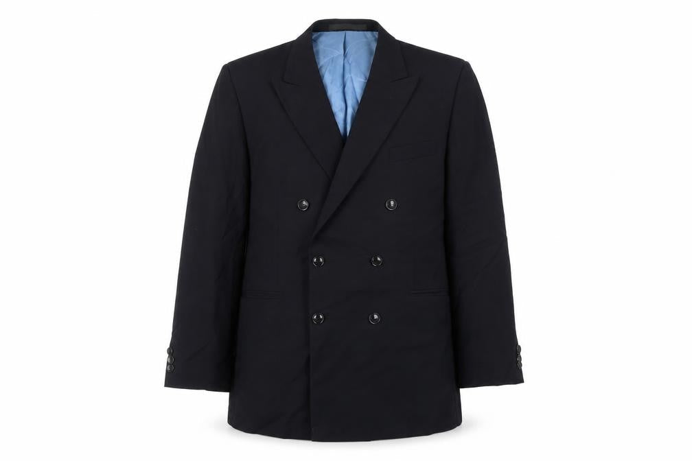 Front view of Marks & Spencer men’s blue jacket suit jacket, size 42